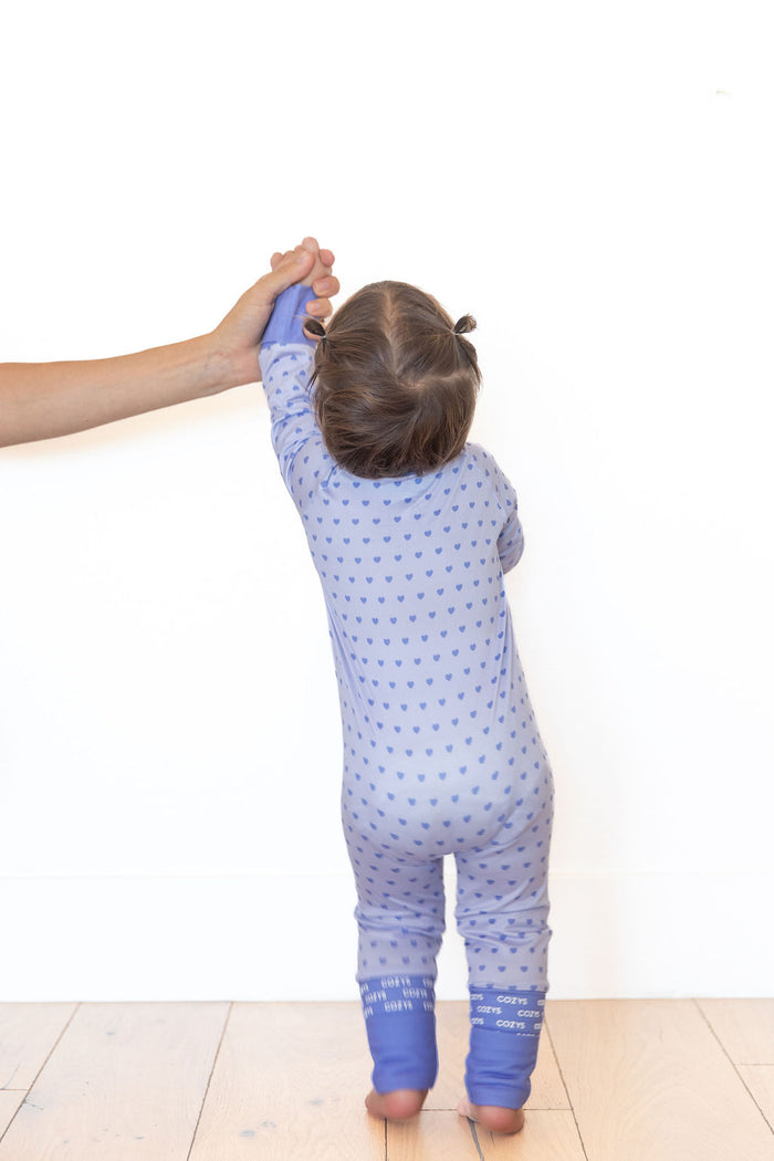 PURPLE MINI HEARTS | ZIPPER ONE PIECE