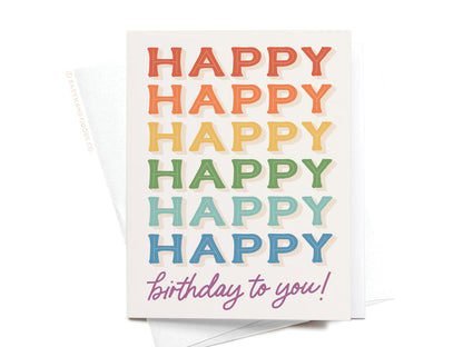 Rainbow Happy Birthday Greeting Card - Onderkast Studio