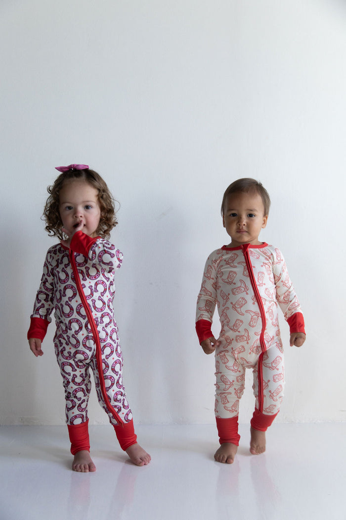 RED BOOTS | ZIPPER ONE PIECE