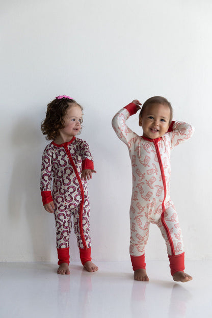 RED BOOTS | ZIPPER ONE PIECE