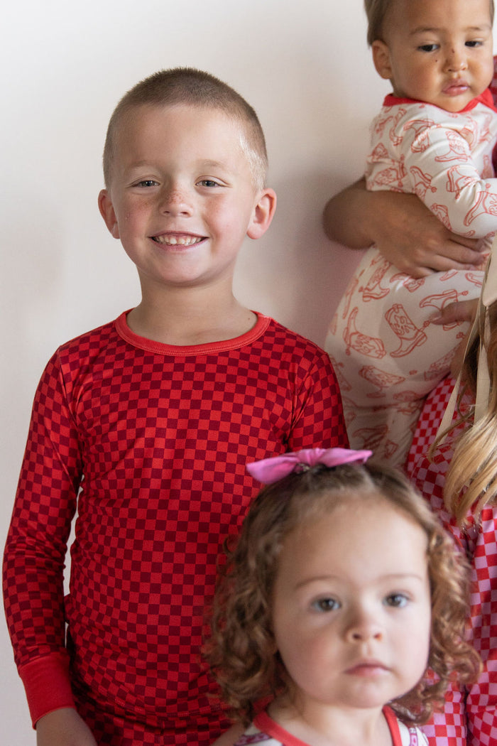 RED MINI CHECKER | LONG SLEEVE