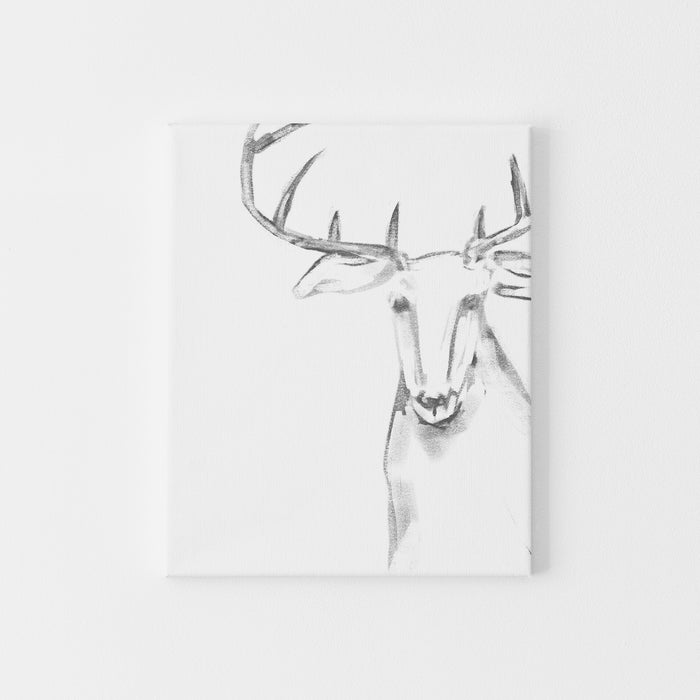 Reindeer Illustration Wall Art Print or Canvas - Jetty Home