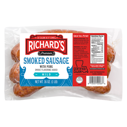 NolaCajun Richards Mild Smoked Pork Sausage Louisiana Cajun