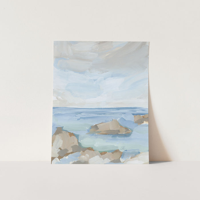 "Rocky Summer Shoals" Oceanscape Beach Painting - Art Print or Canvas - Jetty Home
