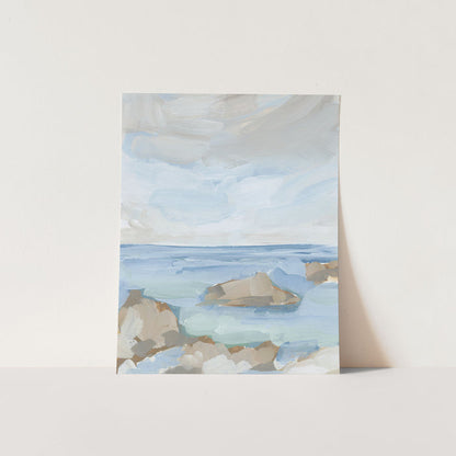 "Rocky Summer Shoals" Oceanscape Beach Painting - Art Print or Canvas - Jetty Home