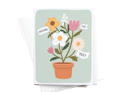 Rooting For You Flowers Greeting Card