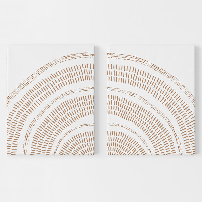 Rust Orange Sunrise Mid Century Modern Set of 2 Wall Art Print or Canvas - Jetty Home