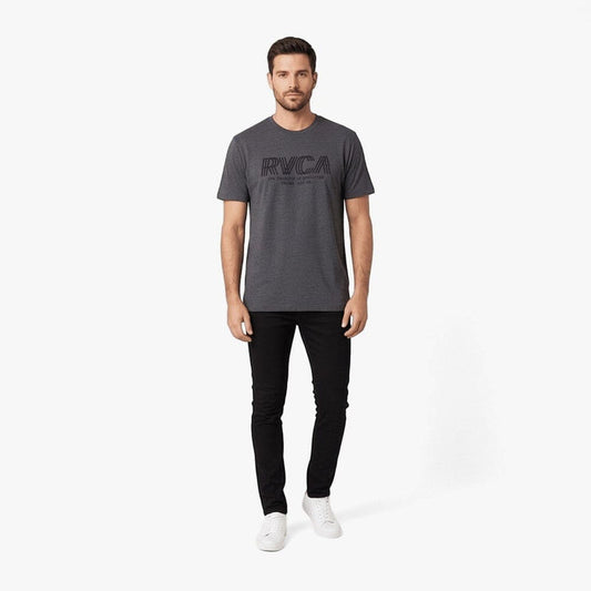 Rvca Mens Copy Short Sleeve Tee Charcoal | Rvca