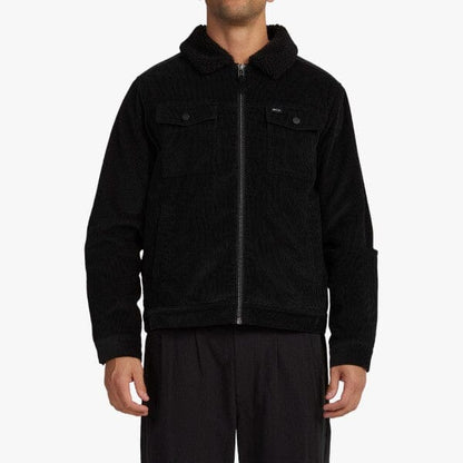 RVCA Men's Easy Trucker Sherpa Jacket Pirate Black | Rvca