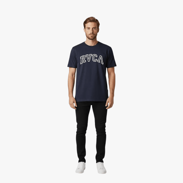 Rvca Mens Teamster Short Sleeve Tee Navy Blazer | Rvca