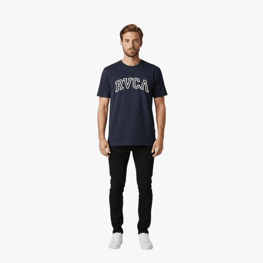 Rvca Mens Teamster Short Sleeve Tee Navy Blazer | Rvca