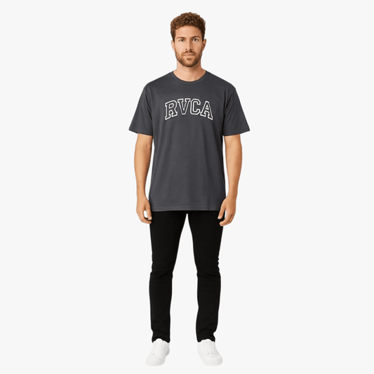Rvca Mens Teamster Short Sleeve Tee Off Black | Rvca
