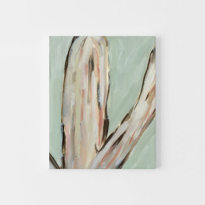 Sage Green and Beige Cactus Painting Wall Art Print or Canvas - Jetty Home