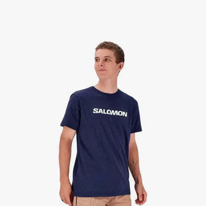 Salomon Mens Core Logo Short Sleeve Tee Blue Nights | Salomon