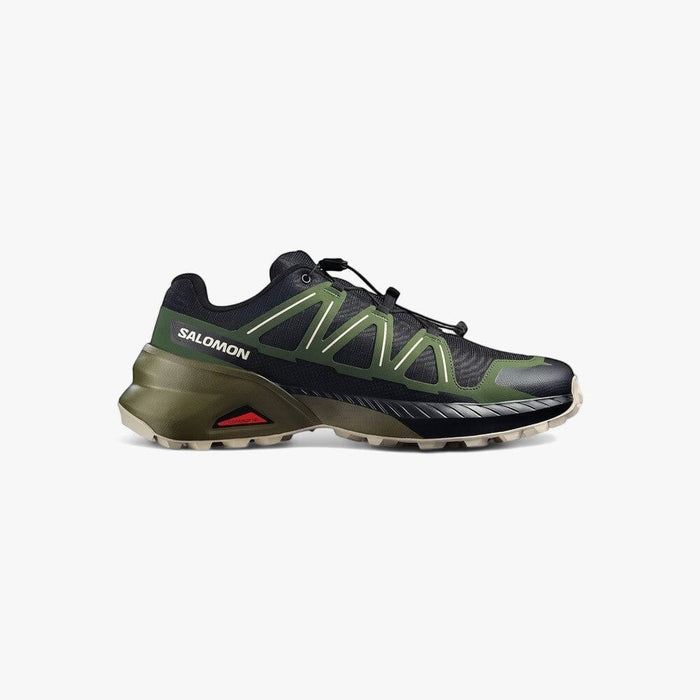 Salomon Mens Speedcross Peak Trail Sneaker Black Black Forest Rainy Day | Salomon