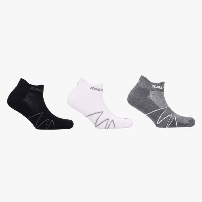 Salomon Mens Xa Sonic Sock 3 Pack Black White Tetras | Salomon