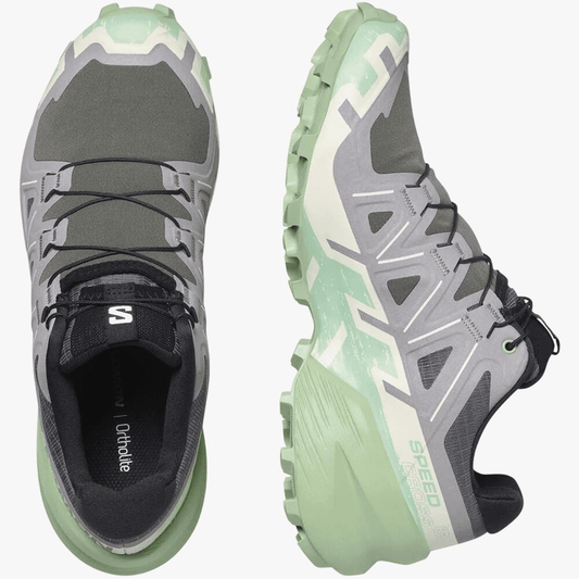Salomon Womens Speedcross 6 Trail Sneaker Castlerock Vanilla Ice Smoke Green | Salomon