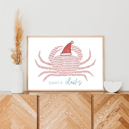 Santa Claws Crab - Art Print or Canvas - Jetty Home