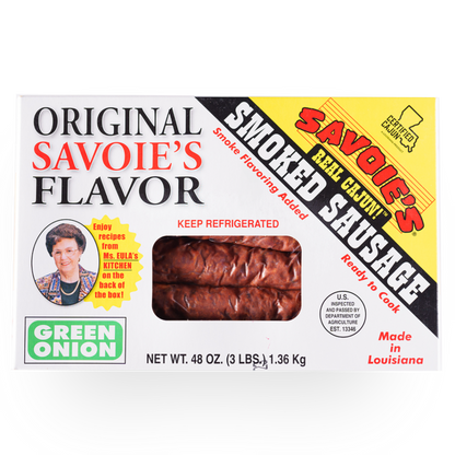NolaCajun Savoie's Smoked Mixed Sausage Green Onion Package Louisiana Cajun