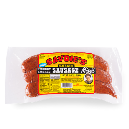 NolaCajun Savoie's Smoked Mixed Sausage Mild Front View Louisiana Cajun Sausage