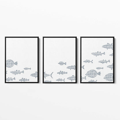 School of Fish Illustration - Set of 3 - Jetty Home