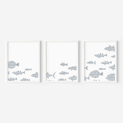 School of Fish Illustration - Set of 3 - Jetty Home
