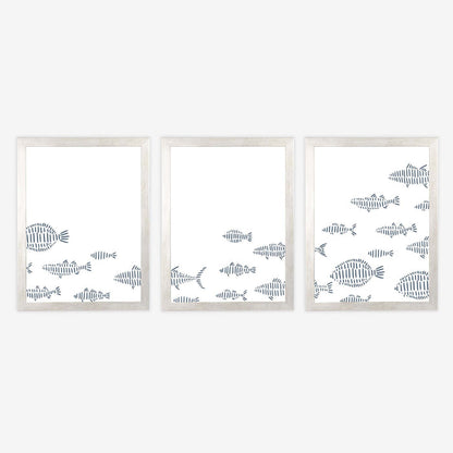 School of Fish Illustration - Set of 3 - Jetty Home