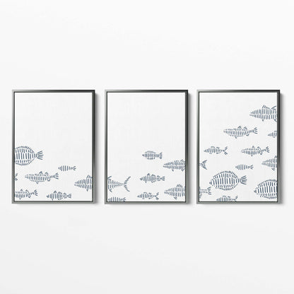 School of Fish Illustration - Set of 3 - Jetty Home