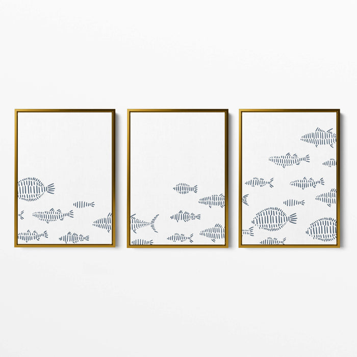 School of Fish Illustration - Set of 3 - Jetty Home