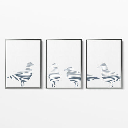 Sea Gull Gathering - Set of 3 - Jetty Home