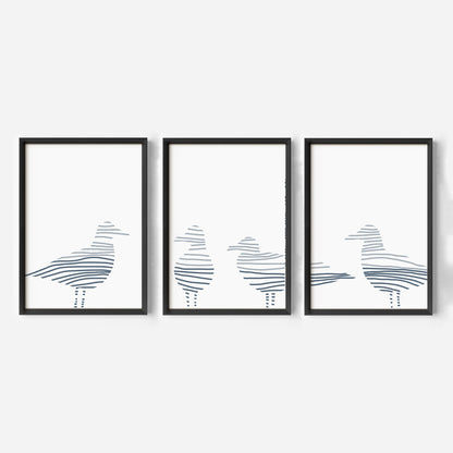 Sea Gull Gathering - Set of 3 - Jetty Home