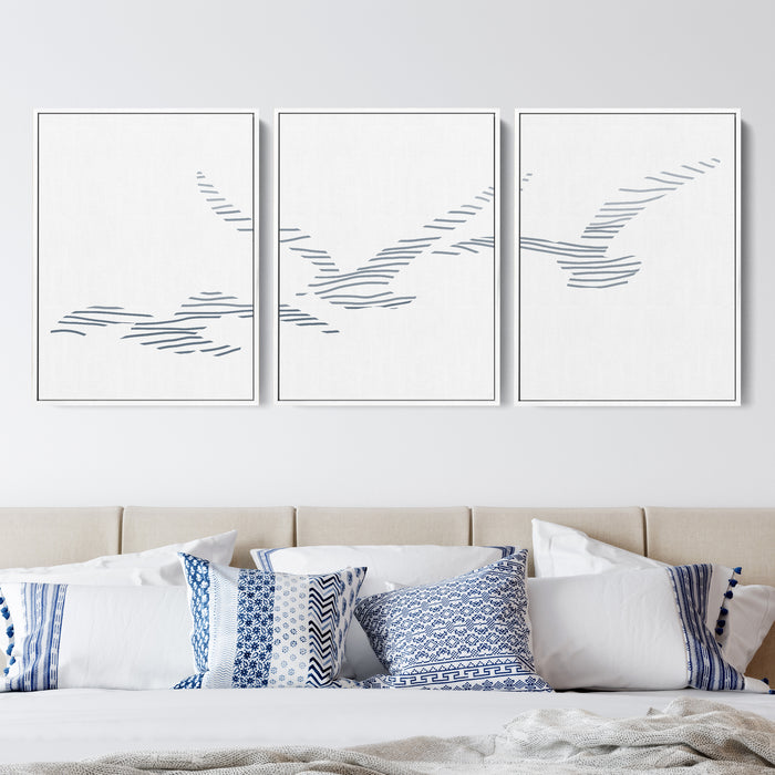 Seagulls in Flight - Set of 3 - Jetty Home