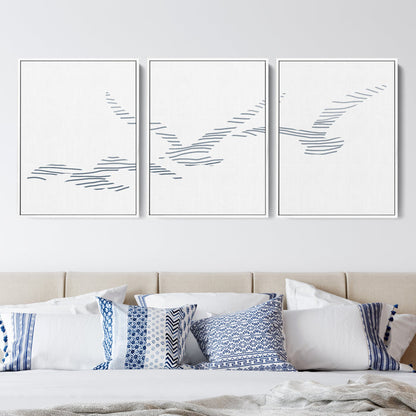 Seagulls in Flight - Set of 3 - Jetty Home