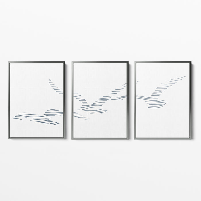 Seagulls in Flight - Set of 3 - Jetty Home