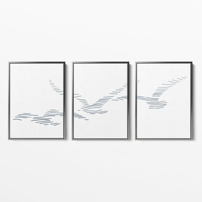 Seagulls in Flight - Set of 3 - Jetty Home