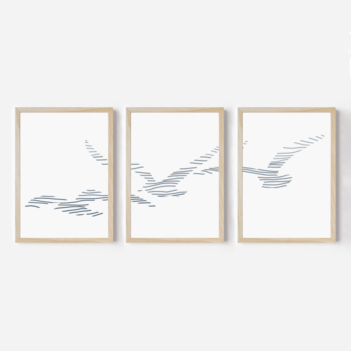 Seagulls in Flight - Set of 3 - Jetty Home