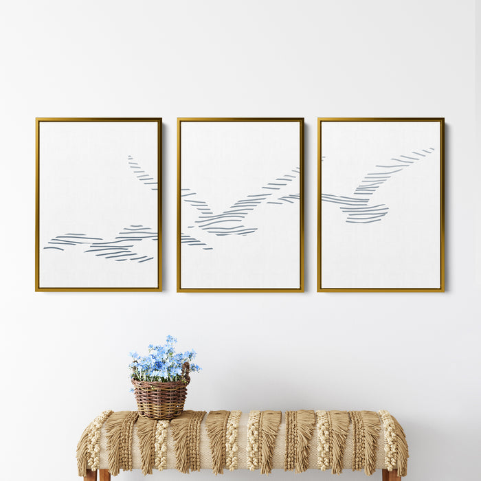 Seagulls in Flight - Set of 3 - Jetty Home