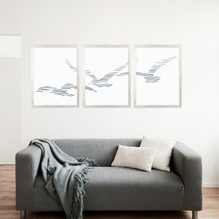 Seagulls in Flight - Set of 3 - Jetty Home