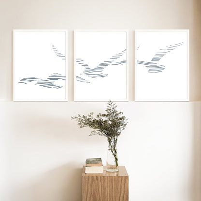 Seagulls in Flight - Set of 3 - Jetty Home