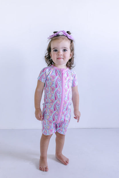 SEASHELLS | SHORT ZIPPER ONE PIECE