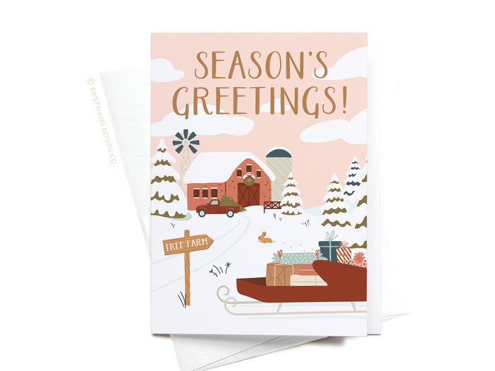 Season's Greeting Tree Farm Folded Greeting Note Set