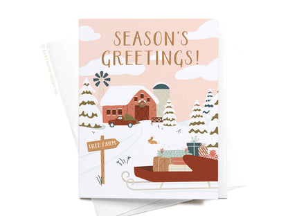 Season's Greeting Tree Farm Greeting Card