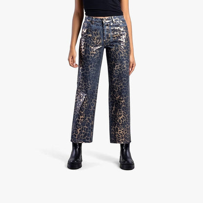 Sissy Boy High Waist Wide Leg Jean Leopard Foil Med Vintage | Sissy Boy