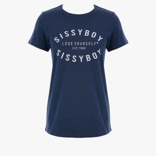 Sissy Boy Regular Fit Short Sleeve Top Glitter Print Logo Navy | Sissy Boy