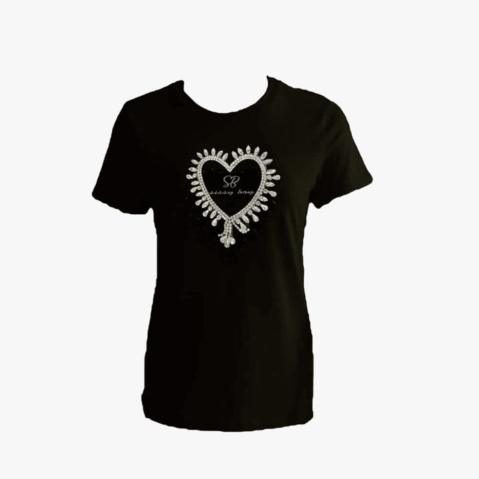 Sissy Boy Regular Tee Bling Heart Embroid Logo Black | Sissy Boy