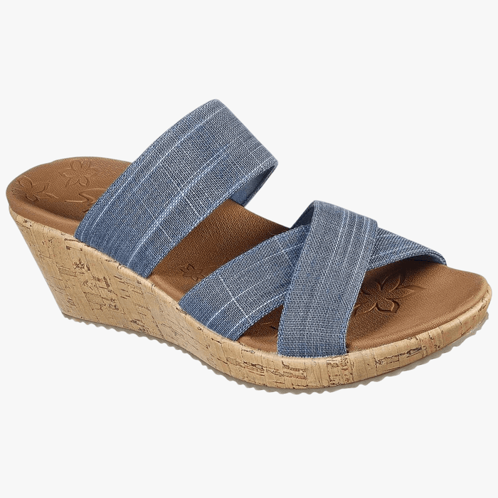 Skechers Womens Beverlee Wedge Sandal Navy | Skechers