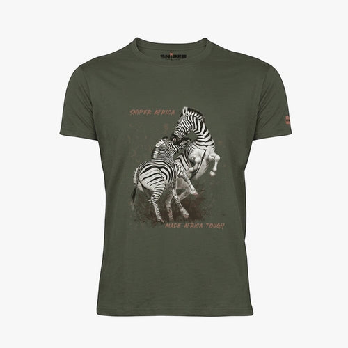 Sniper Mens Zebra Short Sleeve Tee Olive | Sniper