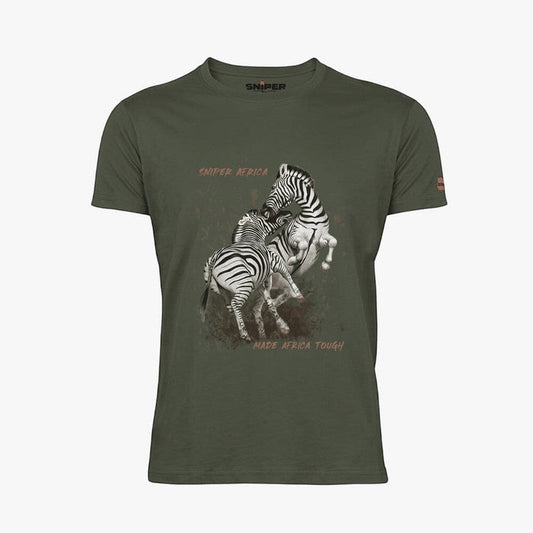 Sniper Mens Zebra Short Sleeve Tee Olive | Sniper