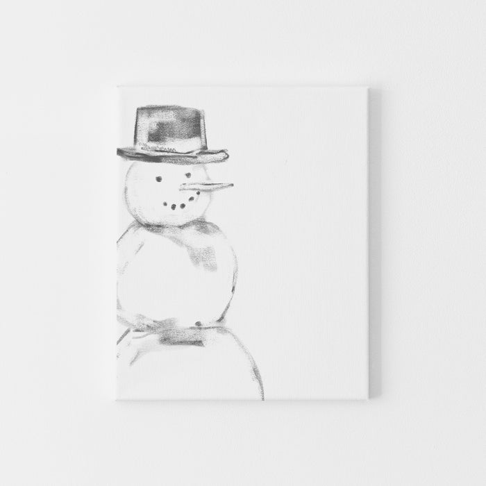 Snowman Illustration Wall Art Print or Canvas - Jetty Home