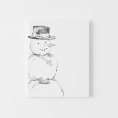 Snowman Illustration Wall Art Print or Canvas - Jetty Home